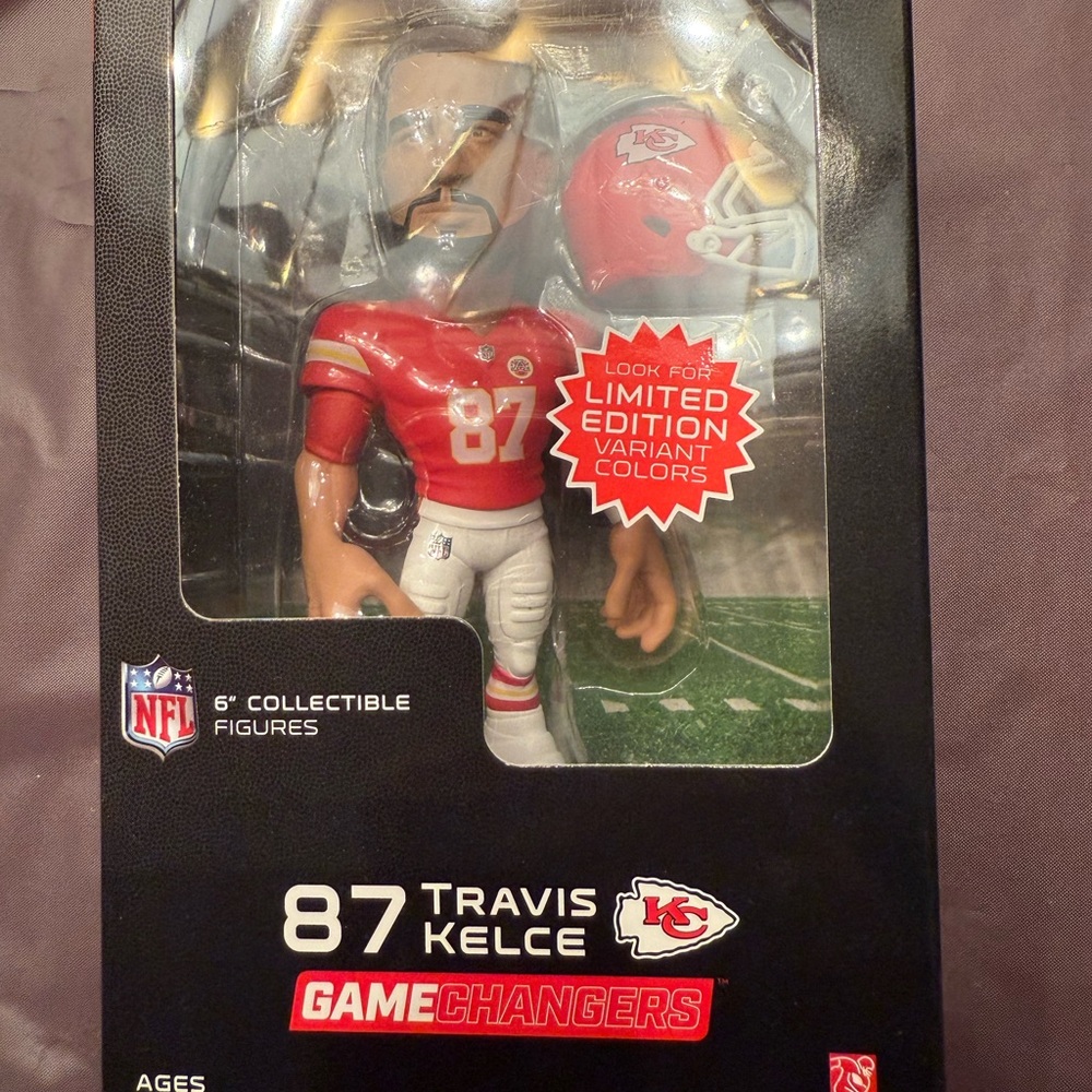 NFL Collectible Figure - Red and White Travis Kelce football Taylor swift new